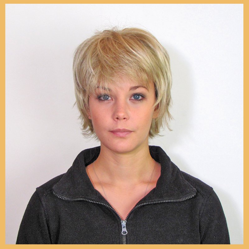 Echthaar blond mit Rahmen