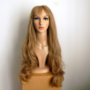 Kunsthaar-Perücke dunkelblond sehr lang